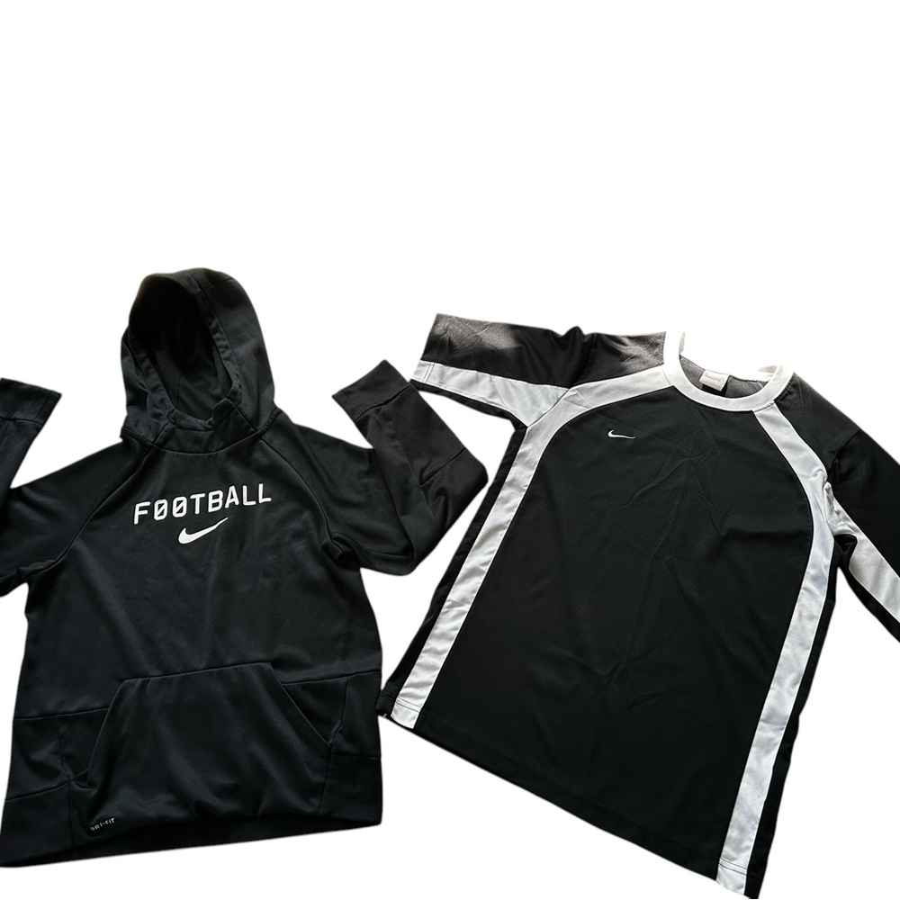 Nike Kids Black and White Pullover Hoodie and Top Set